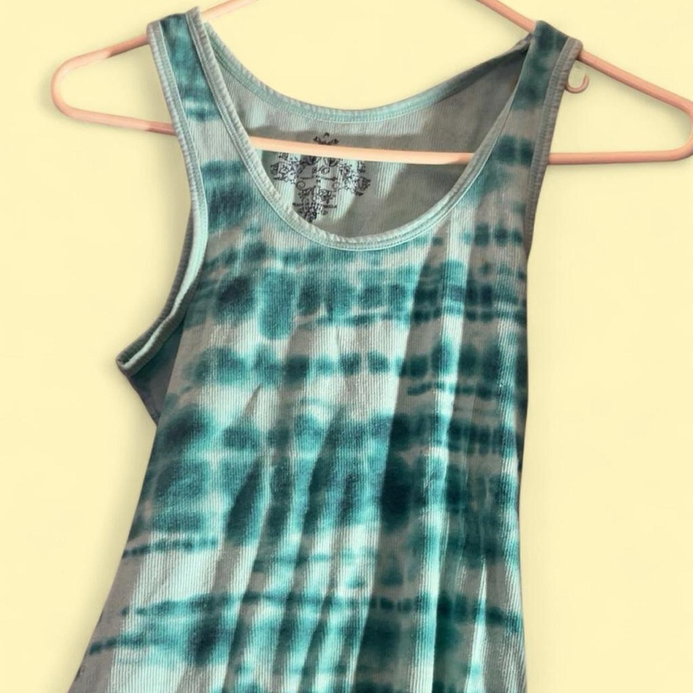 Teal Tie-Dye Tank Top
